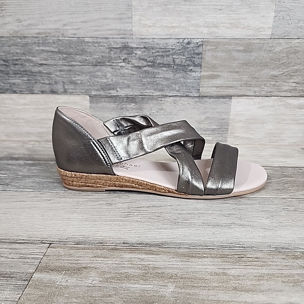 Eric Michael Womens Netty‎ Wedge Heel Sandals Sz 10.5 - 11 EU 41 Pewter NEW